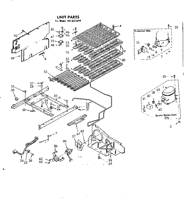 Kenmore 1068222044 unit parts diagram