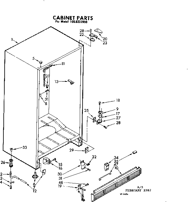 Kenmore 1068222050 cabinet parts diagram