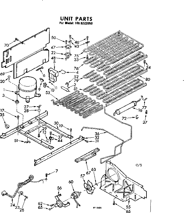 Kenmore 1068222050 unit parts diagram