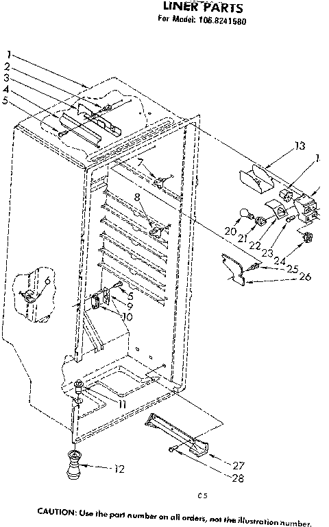 Kenmore 1068241580 liner parts diagram