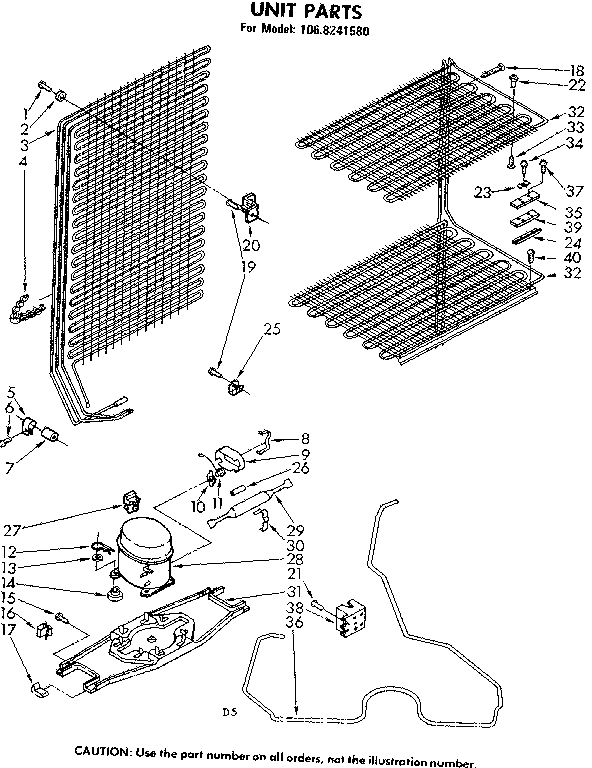 Kenmore 1068241580 unit parts diagram