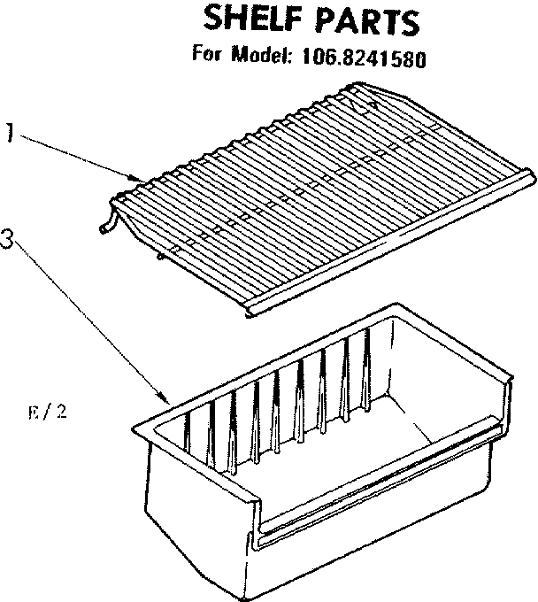 Kenmore 1068241580 shelf parts diagram