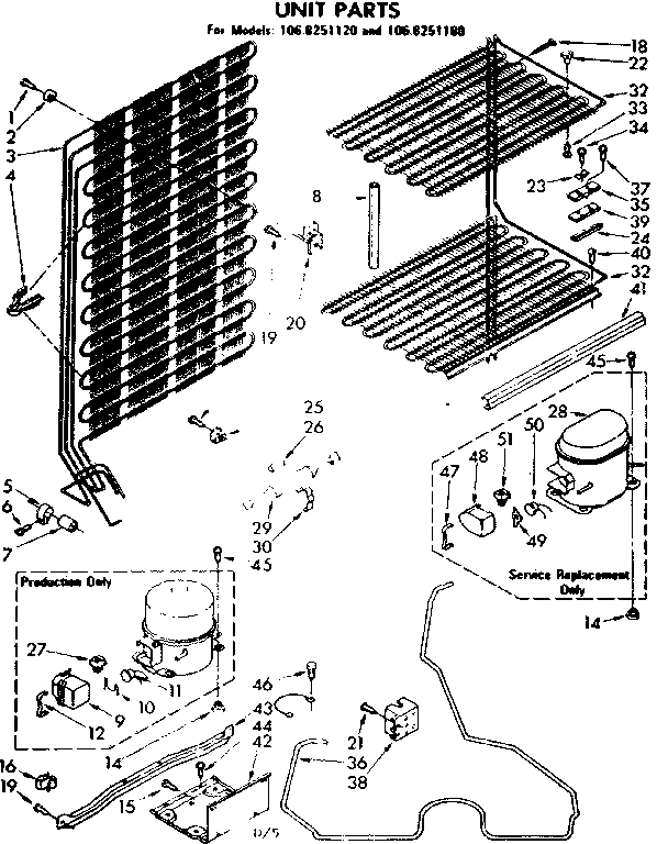Kenmore 1068251180 unit parts diagram