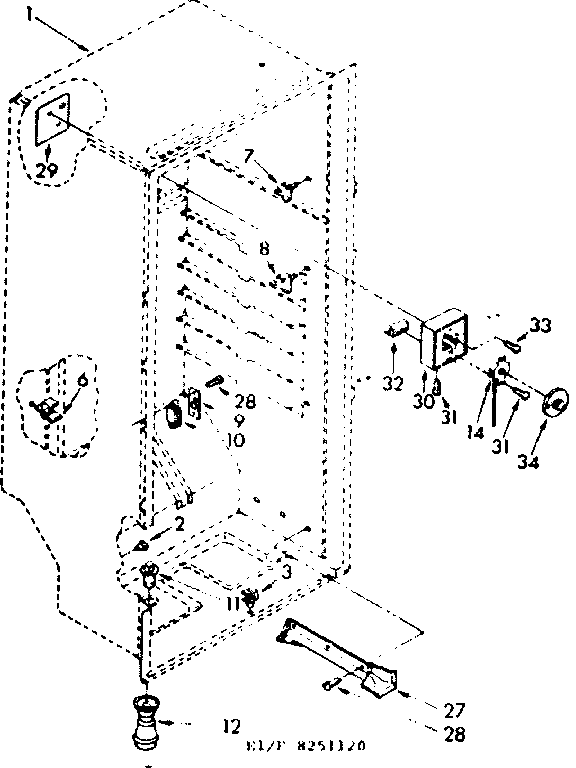 Kenmore 1068251180 liner parts diagram