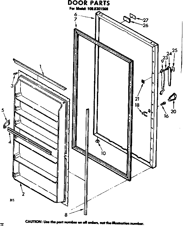 Kenmore 1068301560 door parts diagram