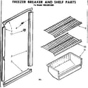 Kenmore 1068301560 freezer breaker and shelf parts diagram