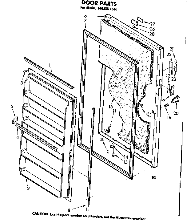 Kenmore 1068311660 door parts diagram