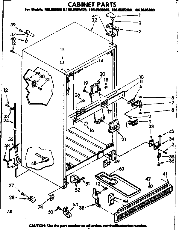 Kenmore 1068605920 cabinet parts diagram