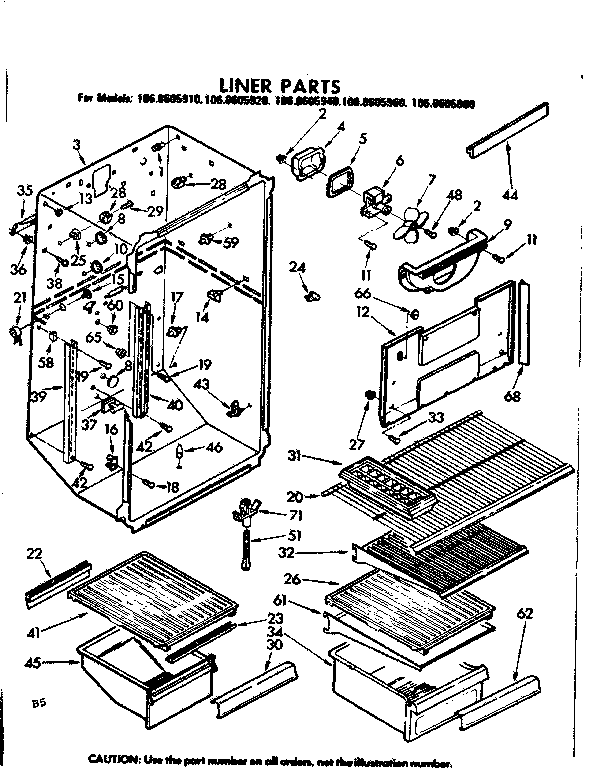 Kenmore 1068605920 liner parts diagram