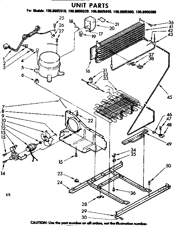 Kenmore 1068605920 unit parts diagram