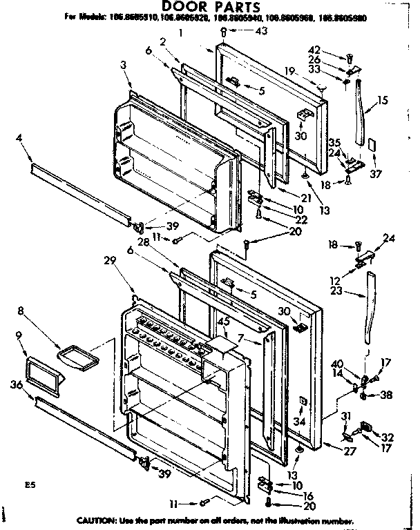 Kenmore 1068605920 door parts diagram