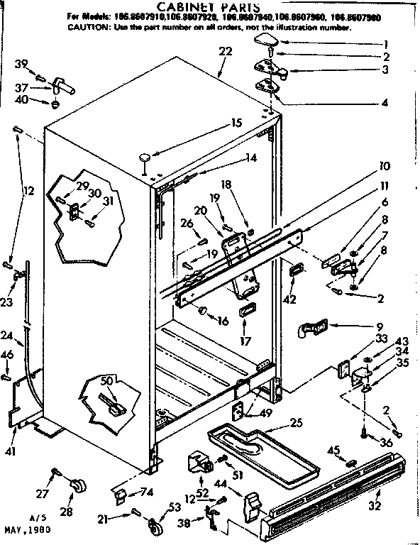 Kenmore 1068607940 cabinet parts diagram
