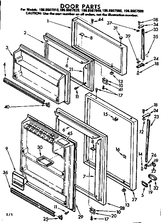 Kenmore 1068607940 door parts diagram