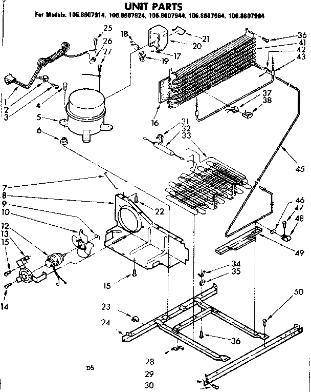 Kenmore 1068607944 unit parts diagram