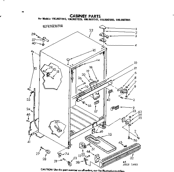 Kenmore 1068607985 cabinet parts diagram