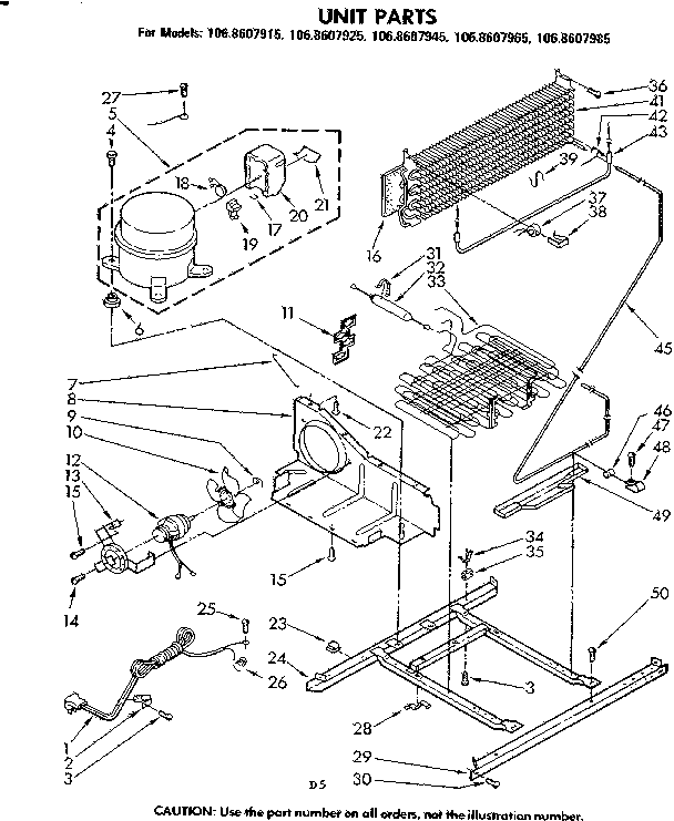 Kenmore 1068607985 unit parts diagram