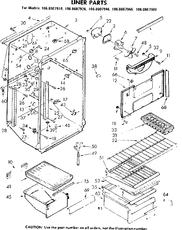 Kenmore 1068607966 liner parts diagram