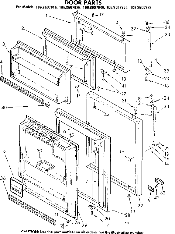 Kenmore 1068607966 door parts diagram