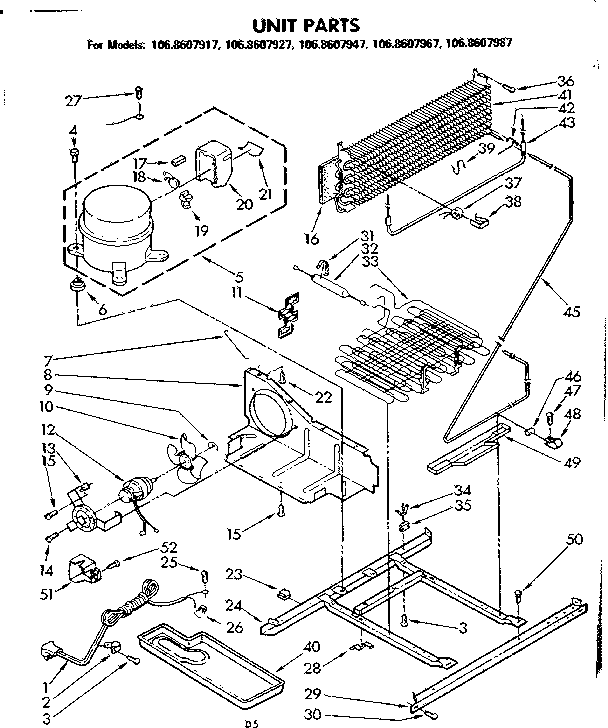 Kenmore 1068607987 unit parts diagram