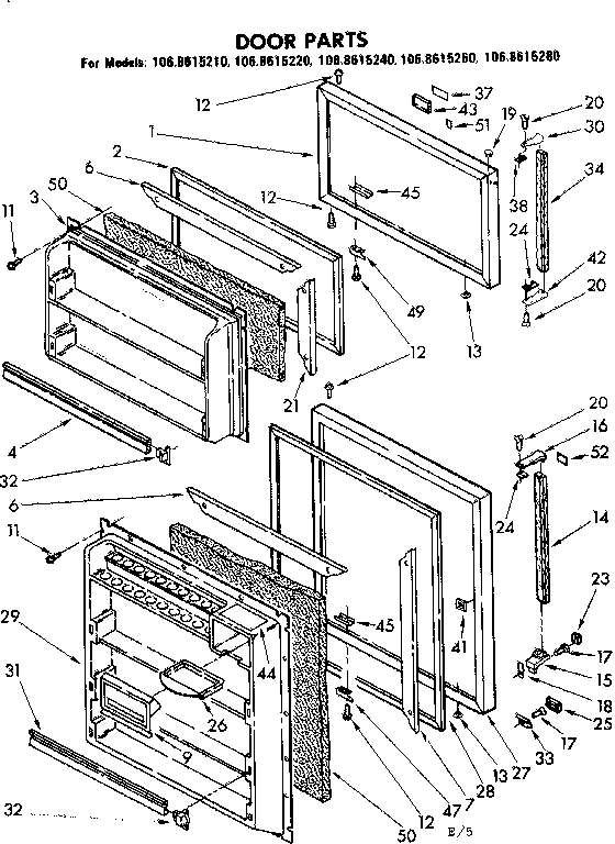 Kenmore 1068615240 door parts diagram