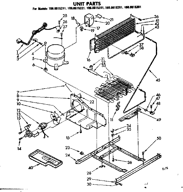 Kenmore 1068615221 unit parts diagram
