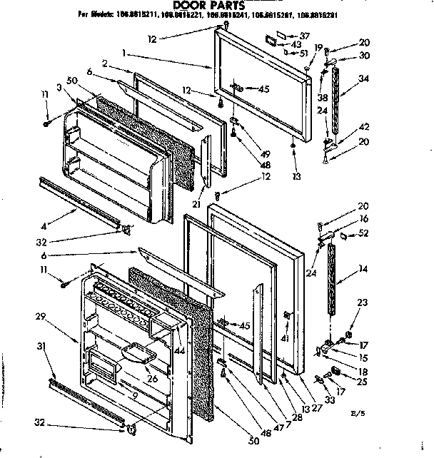 Kenmore 1068615221 door parts diagram