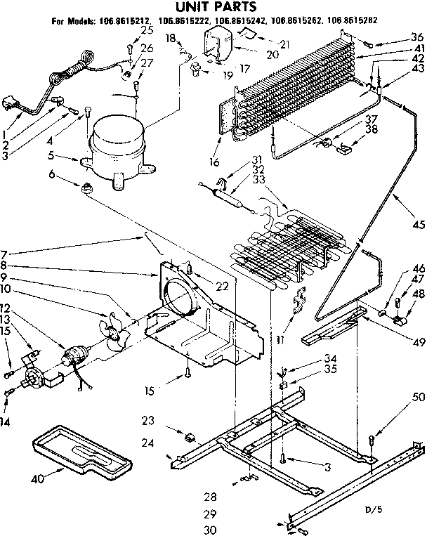 Kenmore 1068615212 unit parts diagram