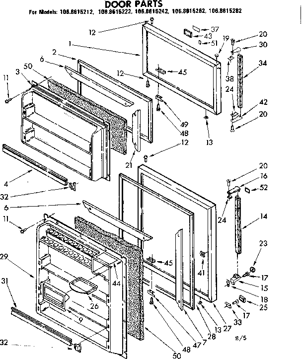 Kenmore 1068615212 door parts diagram