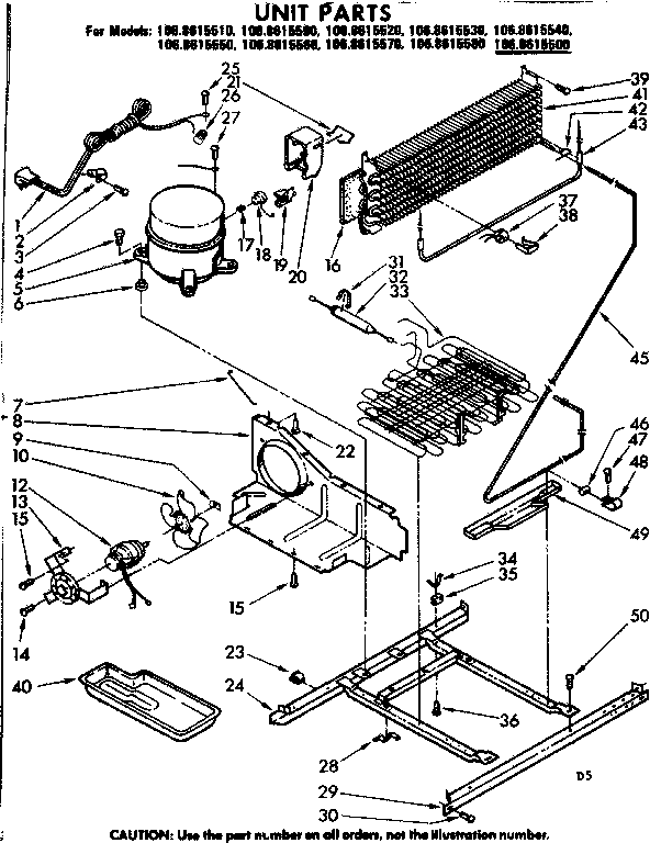 Kenmore 1068615540 unit parts diagram