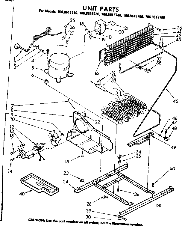 Kenmore 1068615780 unit parts diagram