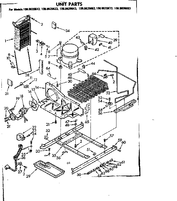 Kenmore 1068620683 unit parts diagram