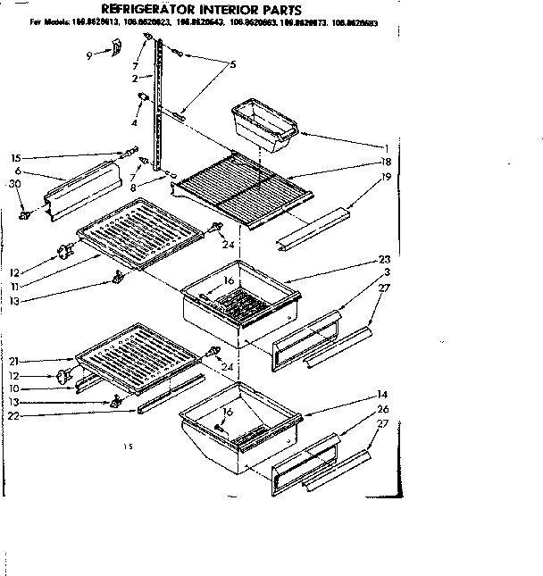 Kenmore 1068620683 interior parts diagram