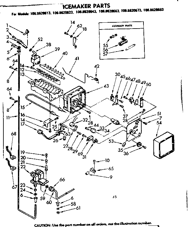 Kenmore 1068620683 icemaker parts diagram