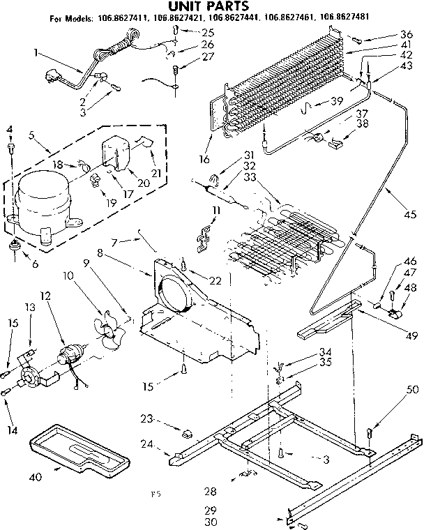 Kenmore 1068627441 unit parts diagram