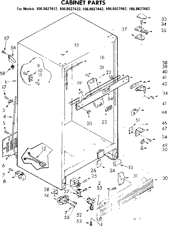 Kenmore 1068627412 cabinet parts diagram