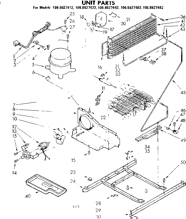 Kenmore 1068627412 unit parts diagram