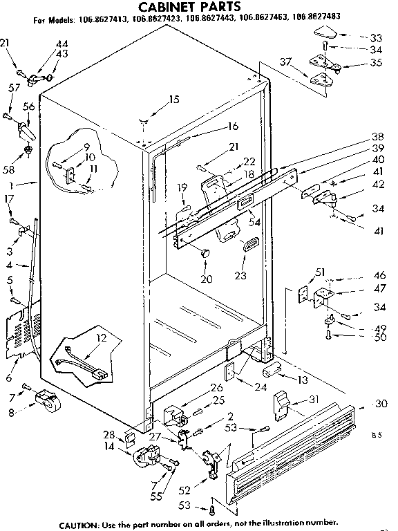 Kenmore 1068627483 cabinet parts diagram