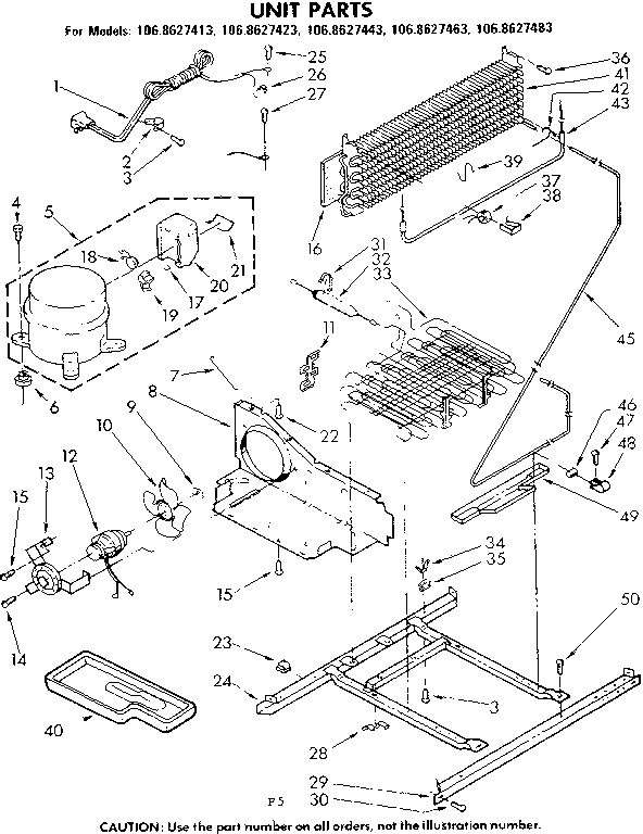 Kenmore 1068627483 unit parts diagram