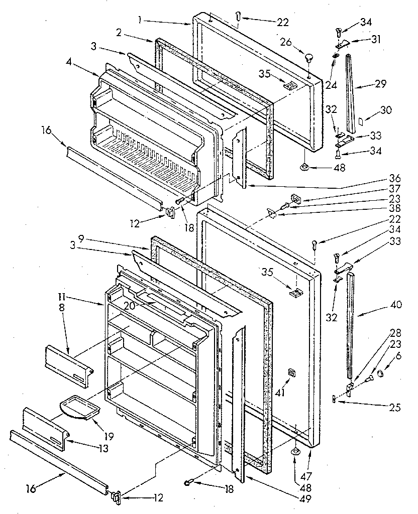 Kenmore 1068627630 door parts diagram