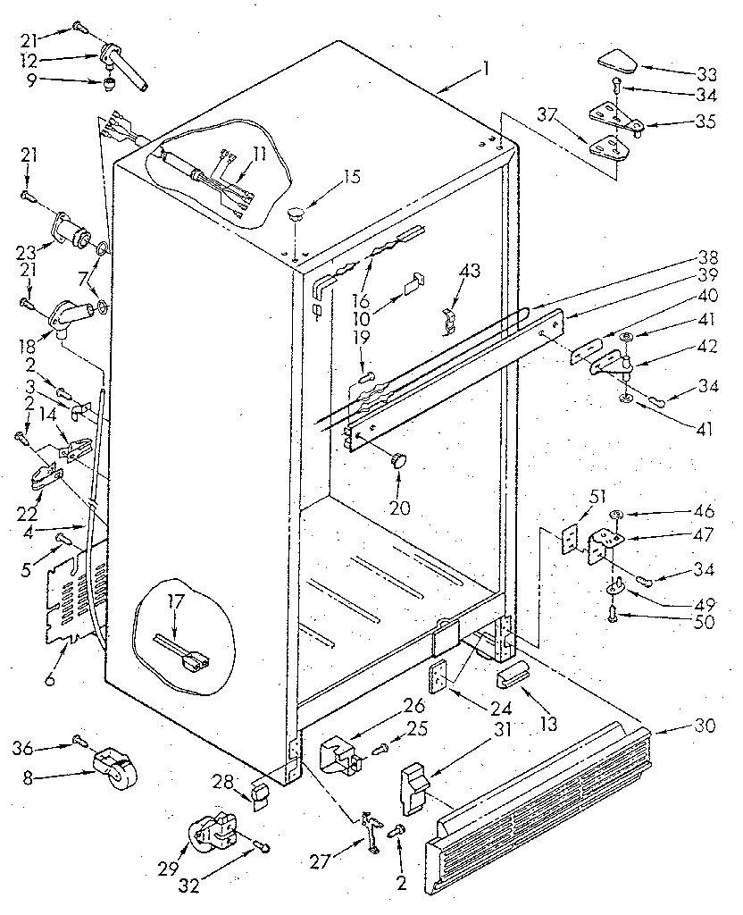 Kenmore 1068627630 cabinet parts diagram