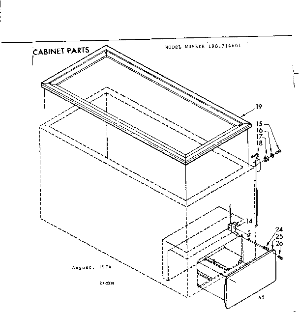 Kenmore 198714601 cabinet parts diagram