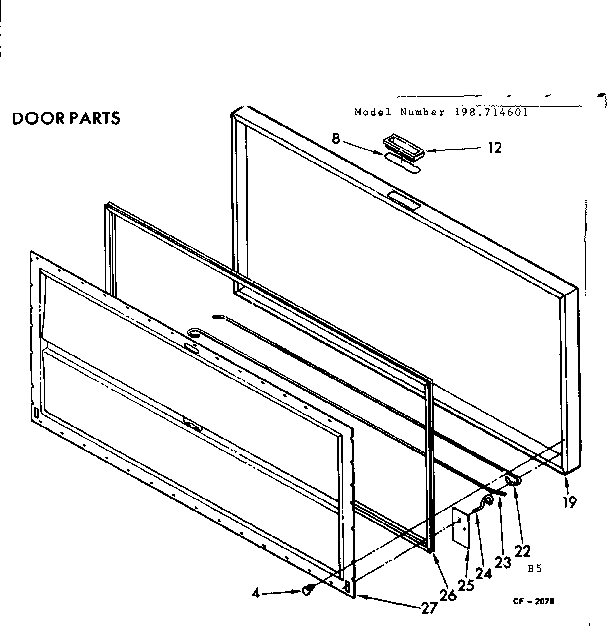 Kenmore 198714601 door parts diagram