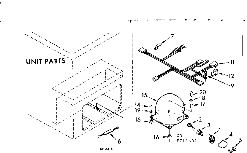 Kenmore 198714601 unit parts diagram