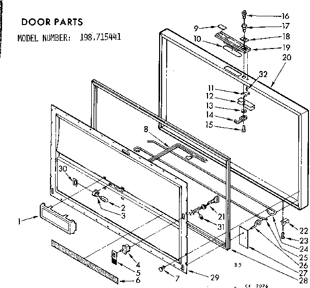 Kenmore 198715441 door parts diagram
