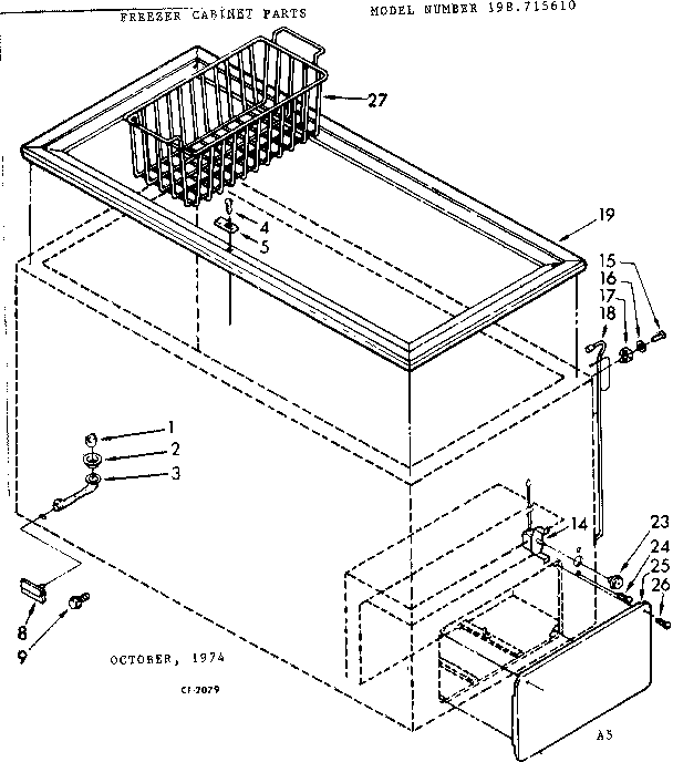 Kenmore 198715610 cabinet parts diagram