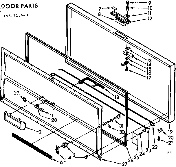 Kenmore 198715640 door parts diagram