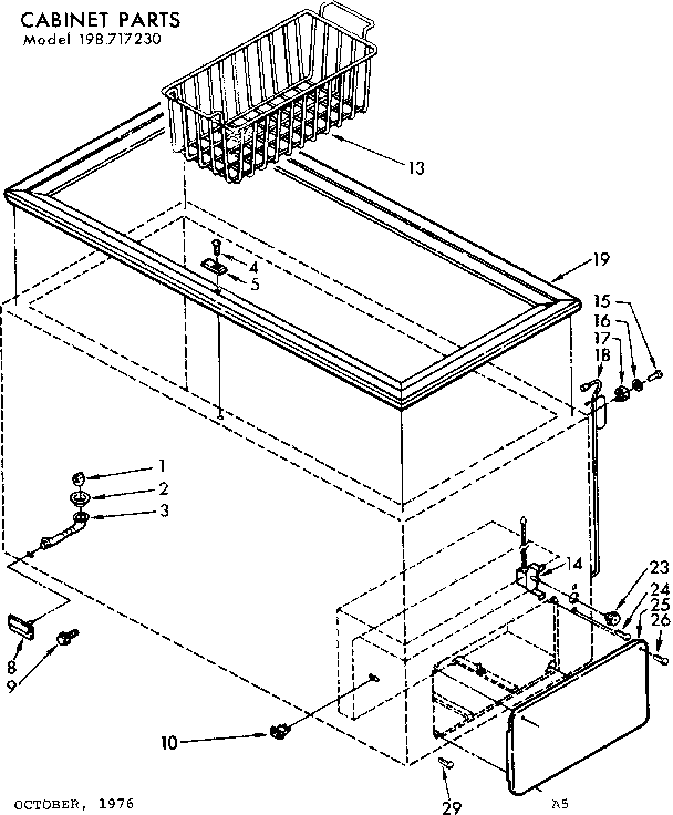 Kenmore 198717230 cabinet parts diagram
