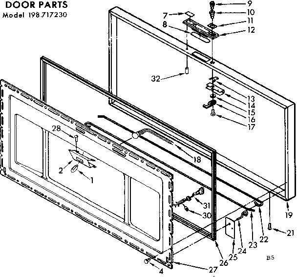 Kenmore 198717230 door parts diagram