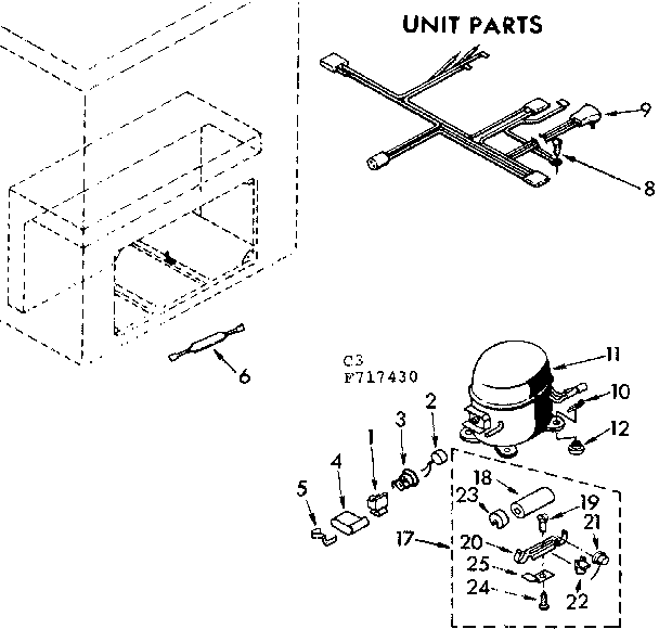 Kenmore 198717430 unit parts diagram