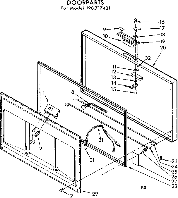 Kenmore 198717431 door diagram